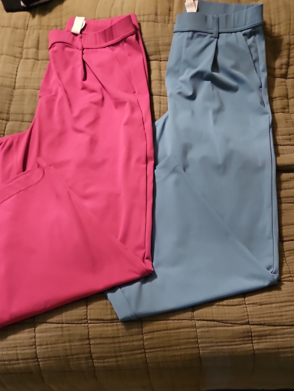 HALARA High-Waist Straight Trousers in Pink and Light Blue